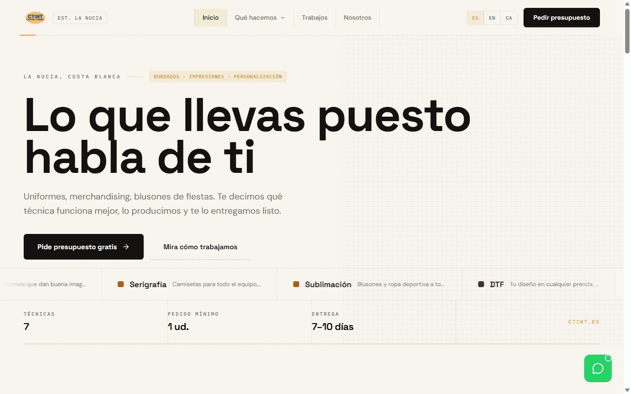 Web de CTINT — web corporativa multilingüe diseñada por AIDE Studio.